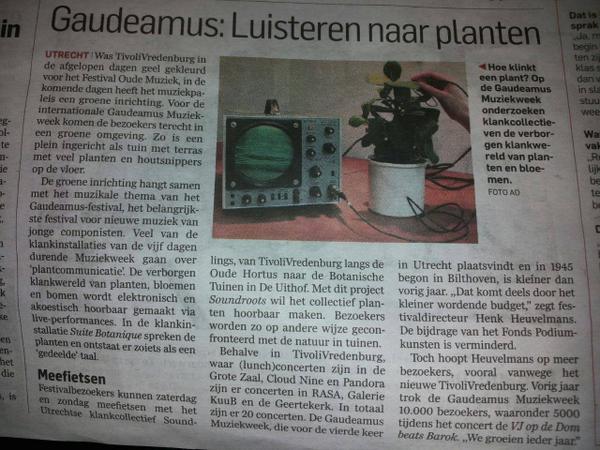 Soundlings's tweet image. Made it to the newspapers again. @ADnl wrote an article about @muziekweek and included our project in it. #Soundroots