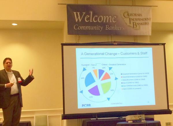 carolinepjo's tweet photo. Interesting graphic on the generational shift RP @CAindiebankers PCBB Steve Brown shows change in customers &amp; staff  http://t.co/uFpIEXCuqW”