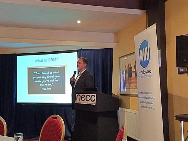 mediaworksuk's tweet photo. Catch @stevenparkerseo talking live at the #NECCShowcase right now and learn more about online reputation management. http://t.co/BsKarVi9og
