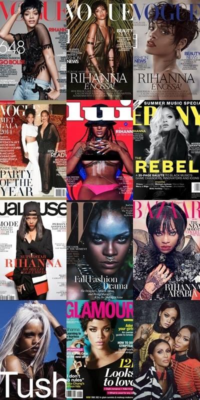rihannavocals's tweet photo. Rihanna didn't release an album this year &amp; still featured on 8 magazine covers, when will your fave? http://t.co/T7SrrdX0of