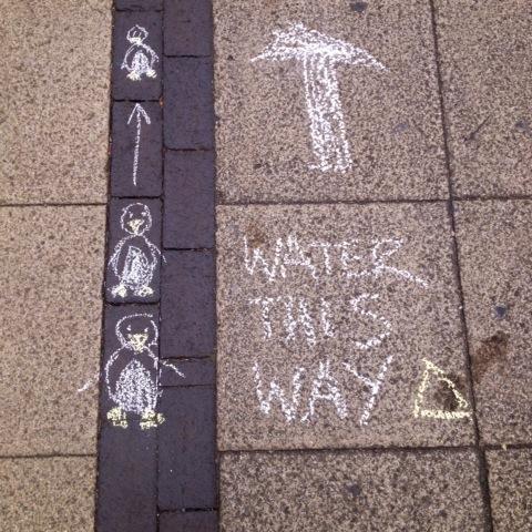 makeitusable's tweet photo. #chalkify #playablecity - water this way... http://t.co/ncfV3UU8H3