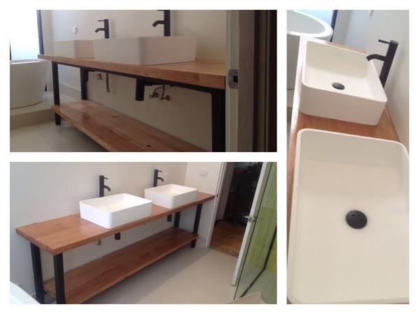 maxjonesco's tweet photo. Our First vanity bathroom job complete! #customfurniture #timber http://t.co/ETXcXamVtg