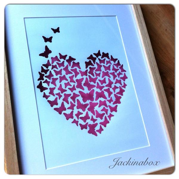 JackinaboxUK's tweet photo. This beautiful framed butterfly heart will be for sale tonight http://t.co/MIytuYsCQS http://t.co/7AUadbFNOV