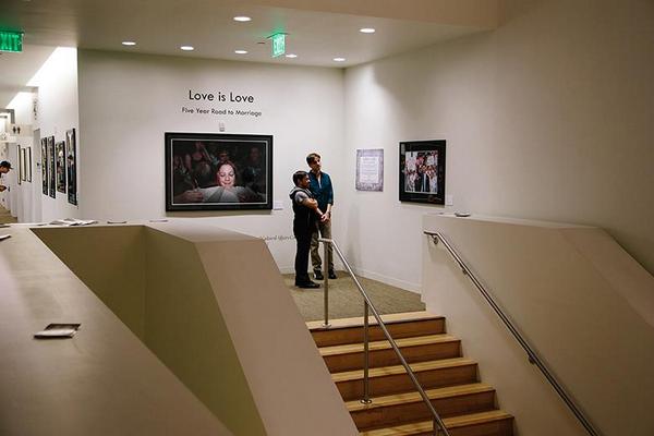 LoveIsLove's tweet photo. Our popular exhibition is wrapping up, going down Fri night. Weho Library open today til 7 &amp; Fri til 6 #LoveIsLove http://t.co/k69aOhYE5O