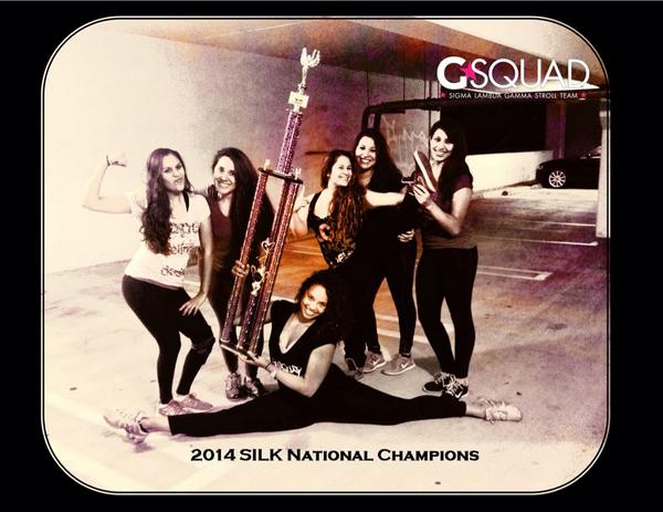 SLGsquad_Stroll's tweet photo. We FINALLY got our SILK 2014 National Stroll Championship Trophy 🏆 Thank you @greekster we LUV it! #WeAreTheChampions http://t.co/MWRcHZ9pP7