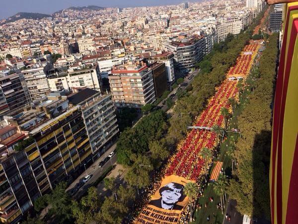 1.8 million demonstrators fill the streets of Barcelona: like Scotland, we want to vote!! #TimeToGo #EsLhoraDelsAdeus