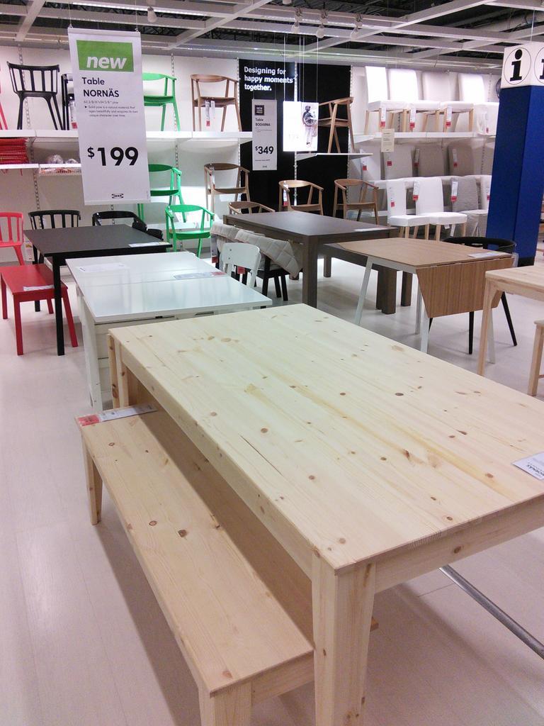 IKEA Charlotte on X NEW NORNAS solid pine dining table 199 and bench 89. http t UorO4dOPJ0 X
