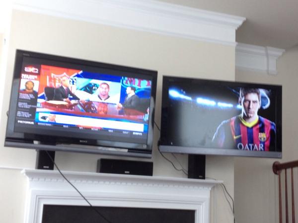 ChristopherAIiD's tweet photo. As long as I have a roof over my head. I shall always have two TVs on the same wall. #atleasttwo http://t.co/37VAQogSIq