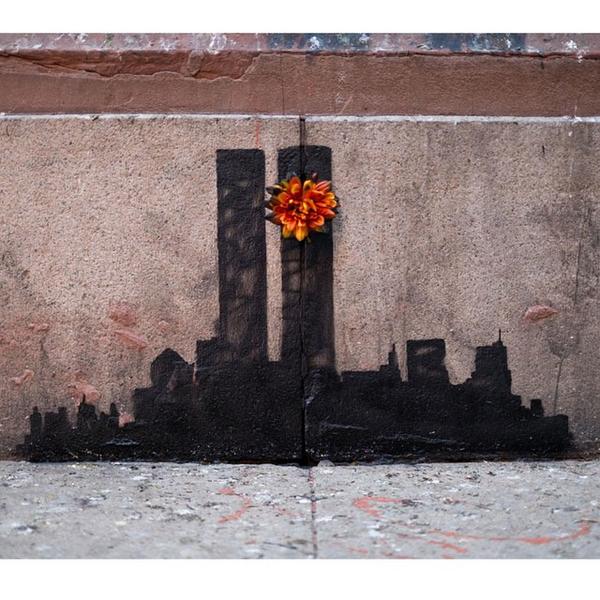 #Streetart #Urbanart " 9/11 " by Banksy 
#11septembre