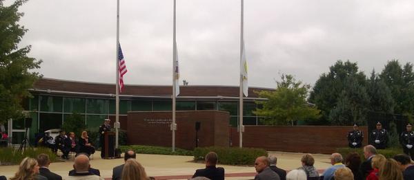 VoteVinceKolber's tweet photo. Moved by the 9/11 Patriot Day Memorial Ceremony at the Oak Brook Public Library #NeverForget http://t.co/Ro53BLxu25
