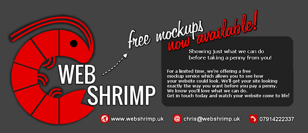 Free website mockups now available! Get your website perfect before paying a penny! #UKBusinessHour webshrimp.uk