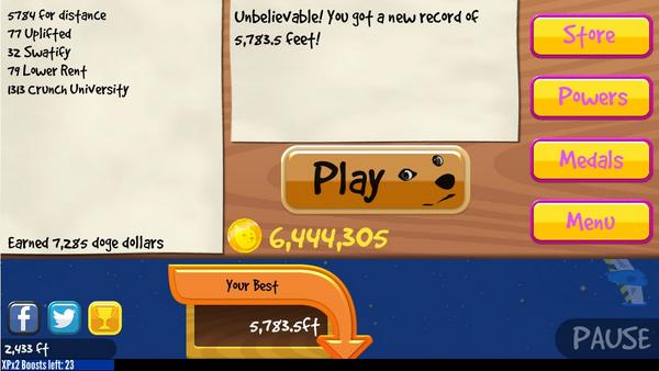 mikestern's tweet photo. I made it 5,783.5 feet! How far can you go? #DogeBlast http://t.co/rgPwHB46Q5 http://t.co/oSxQnzLakh
