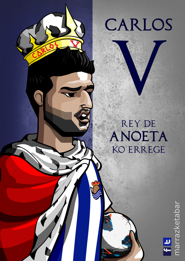 marrazketabar's tweet photo. Carlos V, Rey de Anoeta  //  Anoetako Errege @11carlosV  #RealSociedad http://t.co/eVIEpQdqIj
