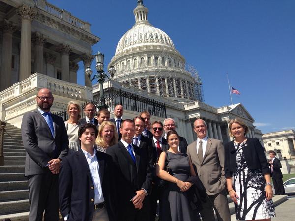 tordinator's tweet photo. @Hoyre meet w co-chair of House of Repr Norway caucus @RepRickLarsen discussing security, ISIL, UKR, Arctic, TTIP http://t.co/pFFjfJ6rFP