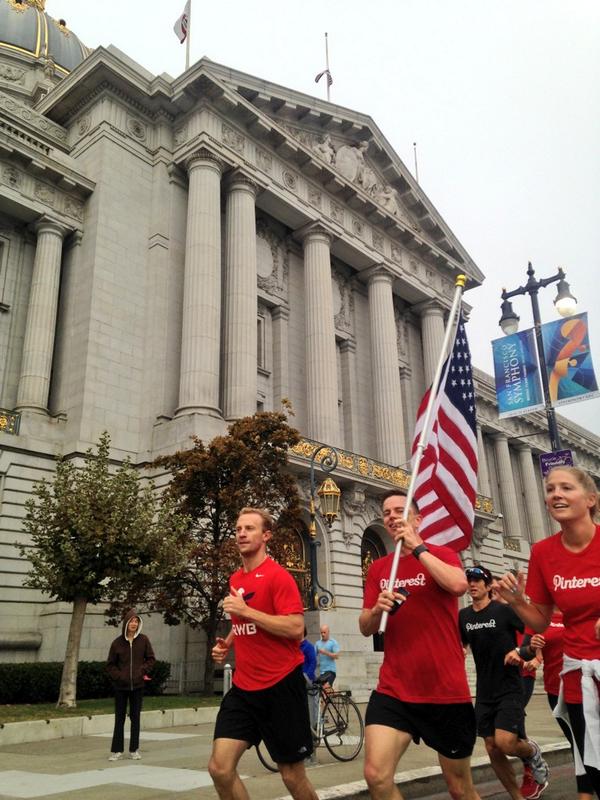 TeamRWB's tweet photo. Honored to have @Pinterest lead the #OldGloryRelay through the streets of San Francisco. #RunWithGlory http://t.co/ShM6QcBzsz