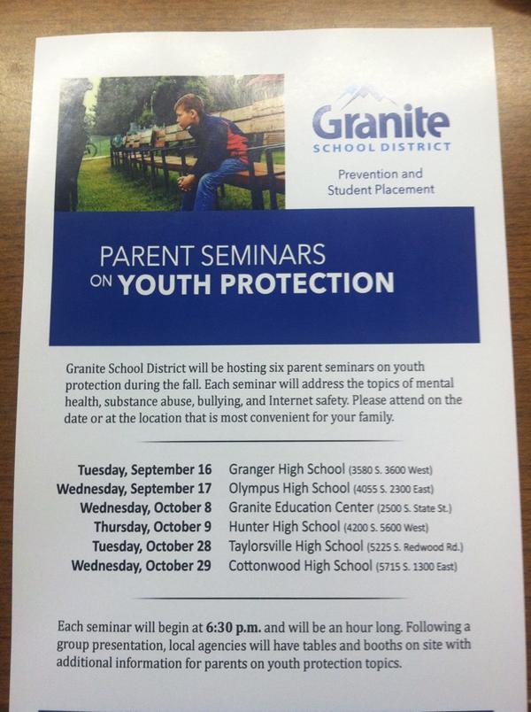 Parent Seminars on Youth Protection.