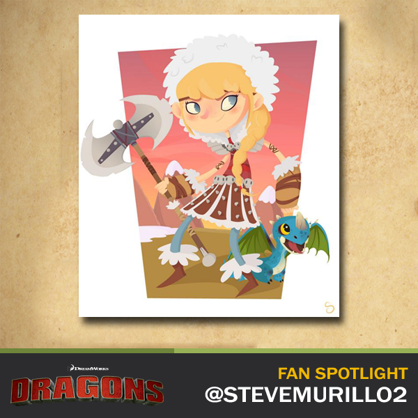 Dreamworks's tweet image. .@stevemurillo2 re-imagined Astrid and Stormfly in his own unique style! #DragonsFanSpotlight