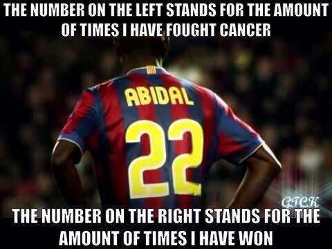 This is amazing happy birthday Eric Abidal! A Barca and cancer pateint legend! 