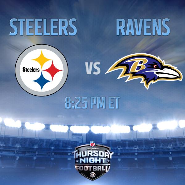 nflnetwork's tweet image. #NFLTotalAccess: Thursday Night Kickoff begins! #TNF #PITvsBAL on.nfl.com/1whw0i2