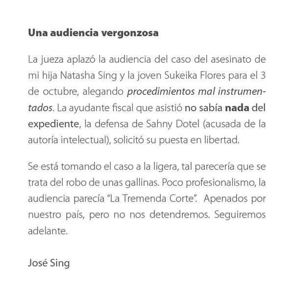 solanopat's tweet photo. El caso #NatashaSing a la ligera. Su padre @SingUrena nos cuenta: http://t.co/3P2JL4ks0Y”
