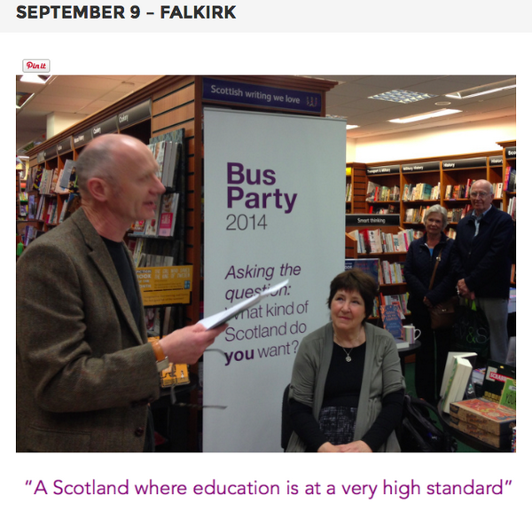 busparty2014's tweet photo. Day 9: Falkirk, on our #TourofThoughts #BusParty2014 #indyref http://t.co/zxigTN6J1g
