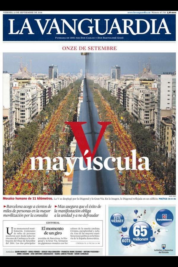 jordi_pons's tweet photo. Moment per veure com són les portades dels diaris l'endemà del #11S2014 http://t.co/2N55OKBJIU