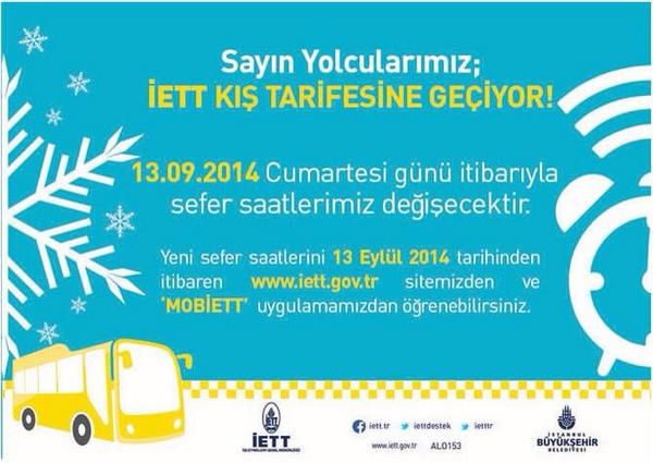 Kış tarifesi başlıyor, yeni sefer saatlerini lütfen kontrol ediniz... <a href="/beylikduzubeltr/">Beylikdüzü Belediyesi</a>