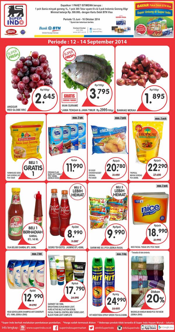 InfoSuperIndo's tweet photo. Selamat pagi, SIS! Berikut promo koran Kompas (edisi 12-14Sept'14). Happy shopping! Info: http://t.co/wMzIPJBE9C http://t.co/bmPH0P9nbE