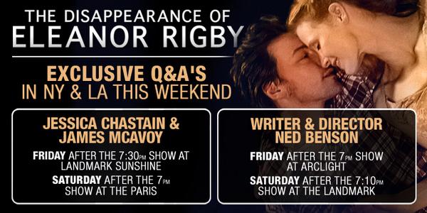 'The Disappearance of Eleanor Rigby' starring <a href="/jes_chastain/">Jessica Chastain</a> starts this Friday! Buy Tickets! fandan.co/1qNJq3m