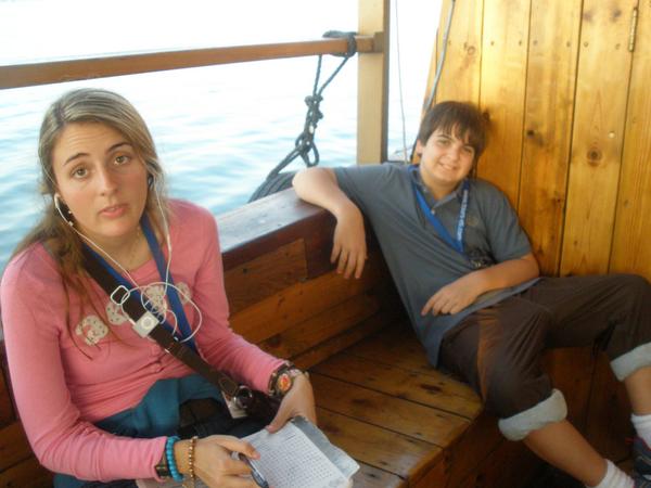 AutismJournal's tweet photo. Britt & bro on a boat on the Sea of Galilee in Israel several yrs ago #TravelingWithAutism http://t.co/TguSxR7Pqm