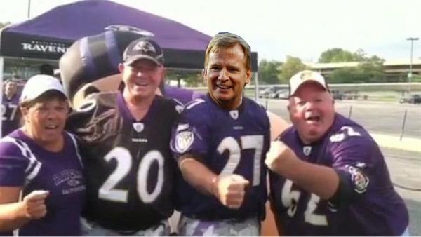 ShooterMcGavin's tweet photo. BREAKING: One of the fans wearing a Ray Rice jersey before tonight's game http://t.co/sWK7HsTIAz