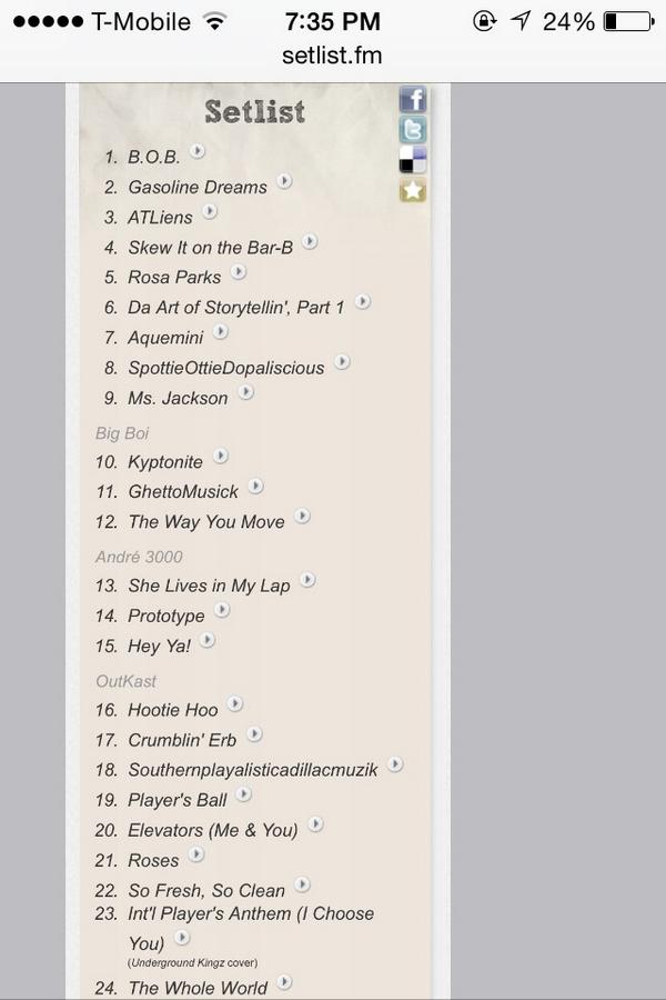 FeelTheHipHop's tweet photo. @block215 here's the set list tho. Pretty diverse. They killed it. http://t.co/diUBrgY3RD