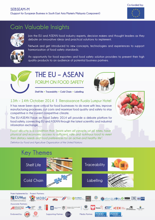 SEBSEAM_M's tweet photo. 1 Month until the EU-ASEAN Forum on Food Safety in Kuala Lumpur!It promises to be an excellent event,do register fast http://t.co/fACZoWgrHR