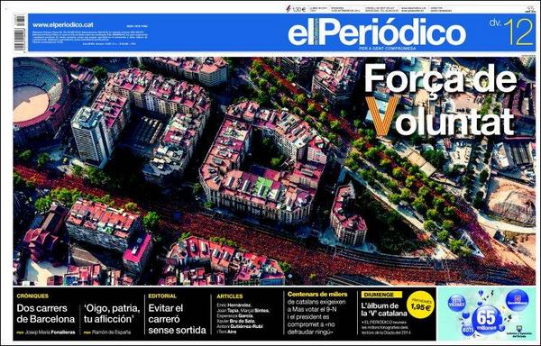3CatInfo's tweet photo. Aquí tens totes les portades impreses de l'endemà de la "V" http://t.co/42rN7XItYq #324portades http://t.co/6P2yOEgAZF