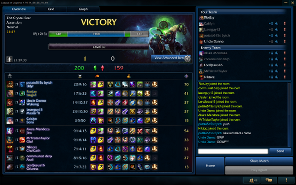 Perfect Ascension, yay Singed