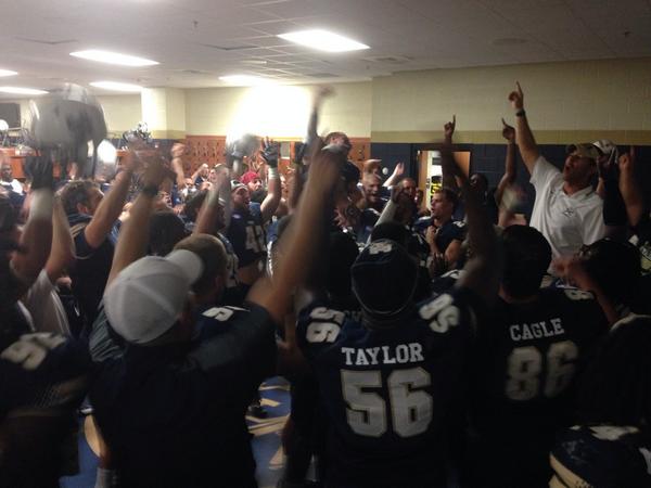 csusports's tweet photo. A happy and unbeaten locker room... http://t.co/UCQy1G8dVx