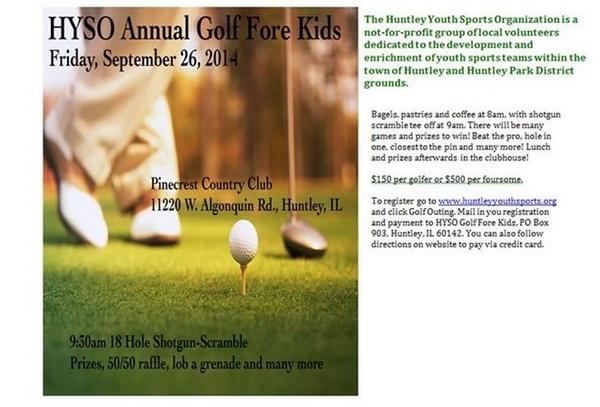 HuntleyGridIron's tweet photo. HYSO is giving back to the Gridiron club if 4 foursomes sign up!! Who wants to golf? http://t.co/1pfgTjPM1y