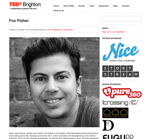 theFoxFisher's tweet photo. I'm one of the speakers at this year's @TEDxBrighton :) http://t.co/3kPqvZ9Iuu http://t.co/7MK8OPHlAx