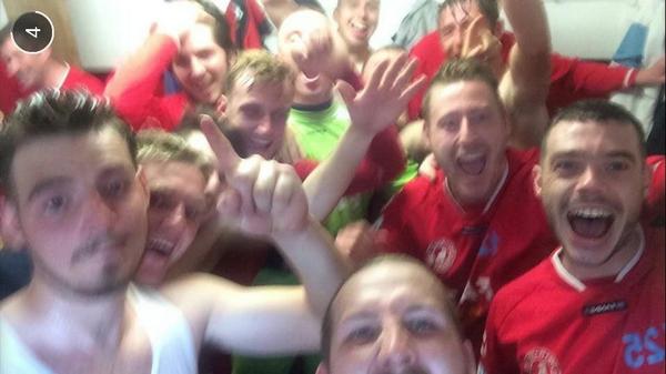twogates_fc's tweet photo. Opening day victory selfie!! #twogatesbarmyarmy http://t.co/54YASRvlQl