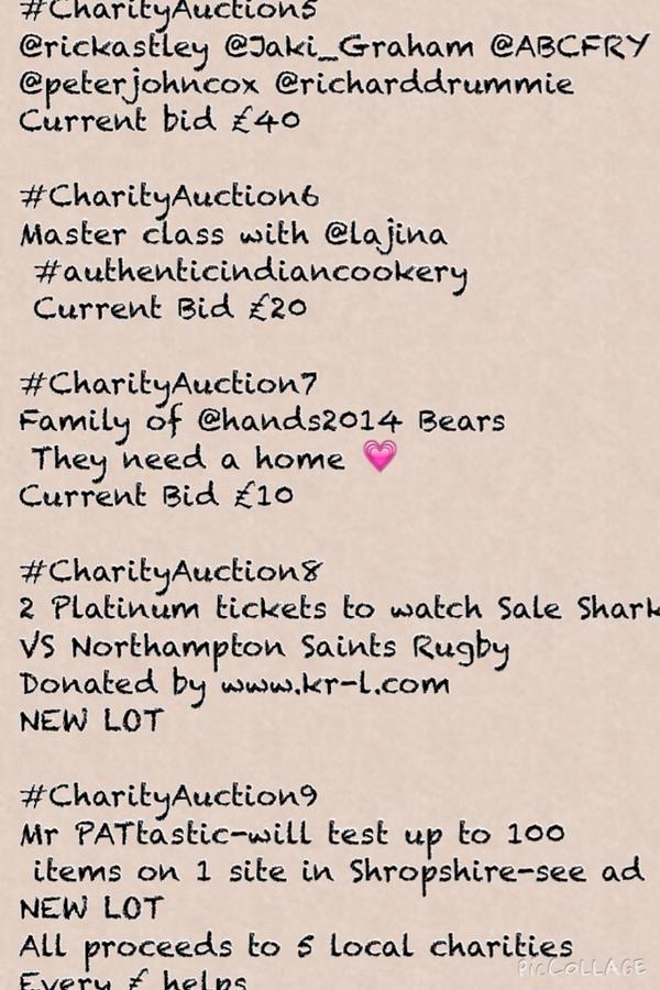 RT The Auction will run on here until 4pm tomorrow  
Place your bid! 
Check out #CharityAuction1 - #CharityAuction9