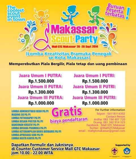 MallGTCMakassar's tweet photo. @AmbalanALS Prepare your team to be the best Scout team #makassarscoutparty di @MallGTCMakassar 26 -28 Sept 2014 http://t.co/awONJyufDx