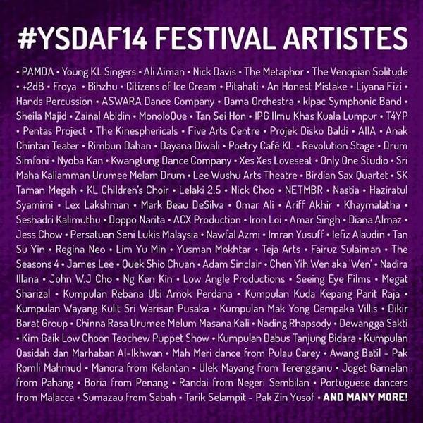 Make sure you catch all these acts this weekend at the Yayasan Sime Darby Arts Festival at KL Pac. It's free!