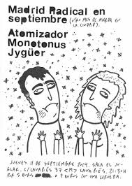 johncolbysect's tweet photo. Ayer hicimos una pequeña incursión en @madrid_radical con  #atomizador, #monotonus y @Jyguer. Llenazo en el Juglar! http://t.co/3owd0KA9KO