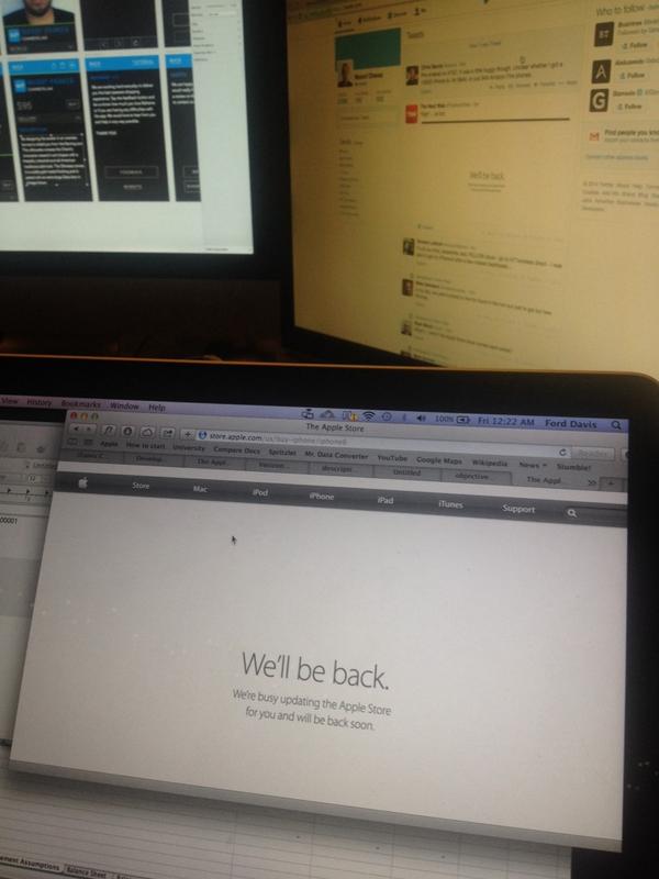 ReframeApp's tweet photo. Taking a break from developing our app to buy an #iPhone6. Ugh we'll keep waiting... #iphone6 release http://t.co/p9F1CoAXJv