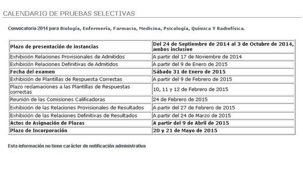Aecsb_info's tweet photo. IMPORTANTE #PIR #EIR #MIR #BIR: Ya tenemos el calendario de esta convocatoria: http://t.co/6dgYS5B8RX