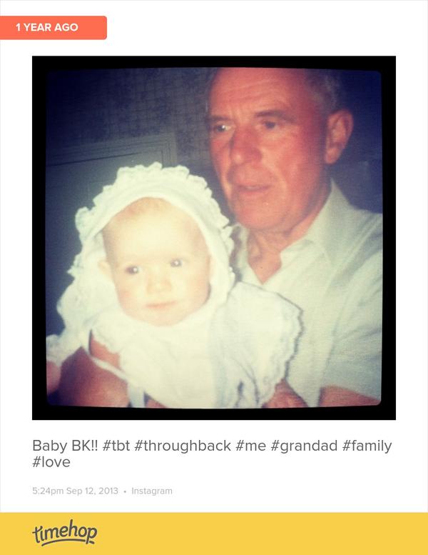 AliceBK's tweet photo. Baby BK and my Grandad Den! 💖💖💖 http://t.co/i9NyO2VCaI http://t.co/joaY8LK0uC