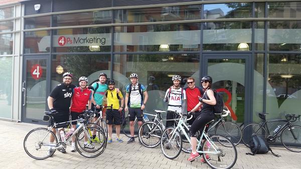 4PsMarketing's tweet photo. They're off! Follow the #4PsRide from London to Canterbury for the Pilgrims Hospices https://t.co/rh7PXZdwyd http://t.co/q8VWska3YI