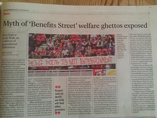 Great article and picture in the <a href="/Independent/">The Independent</a> debunking <a href="/Channel4/">Channel 4</a>'s scaremongering on Benefits Street.

<a href="/RF08/">Red Faction</a>