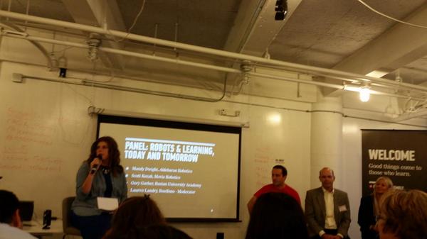 Irina_Rhino's tweet photo. How robots impact learning - lots of good discussions at #assembleded #ga http://t.co/UU7XgxO2qu
