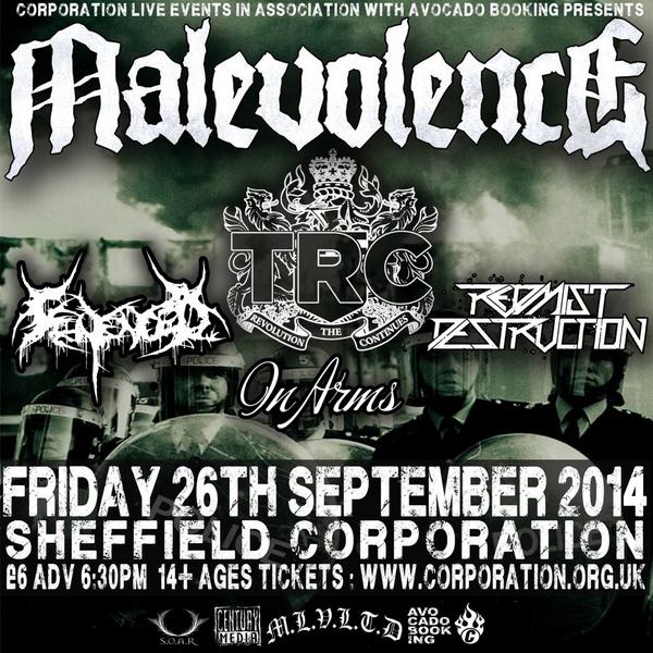 RMDestruction's tweet photo. Next show is in #sheffield at #corporation supporting these guys @MalevolenceRiff  cannot wait. http://t.co/IYkThIHjMe
